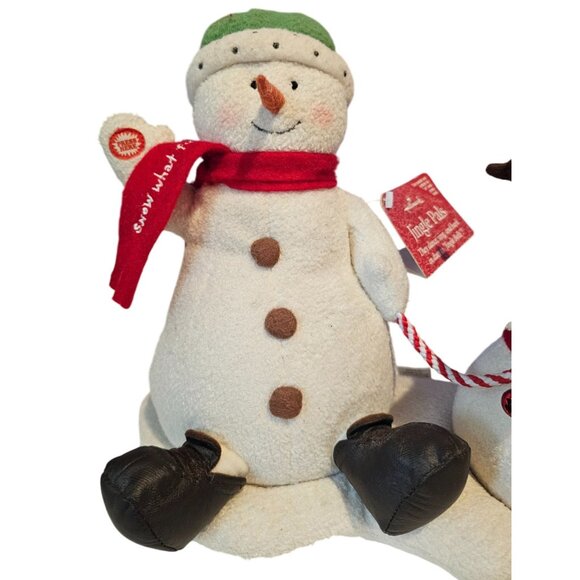 Hallmark Jingle Pals 2004 Snowman Reindeer Dog Musical Plush Animated Works Vtg - Picture 5 of 11